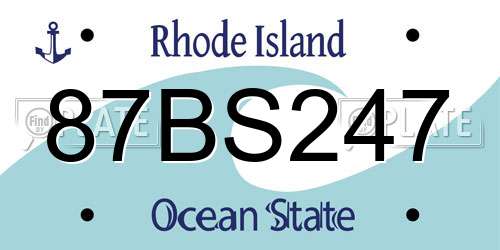 87BS247 Rhode Island License Plate