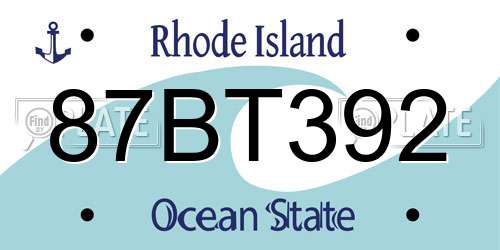 87BT392 Rhode Island License Plate