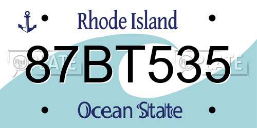 87BT535 Rhode Island License Plate