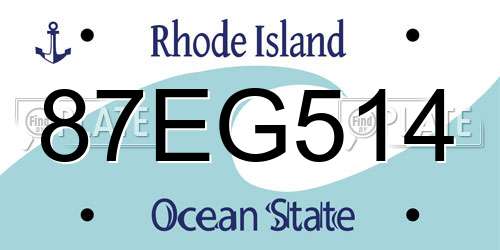 87EG514 Rhode Island License Plate