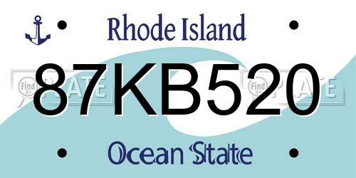 87KB520 Rhode Island License Plate