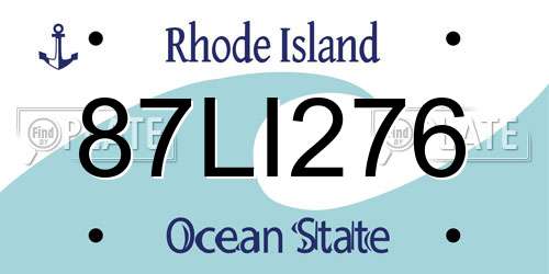 87LI276 Rhode Island License Plate