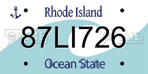 87LI726 Rhode Island License Plate