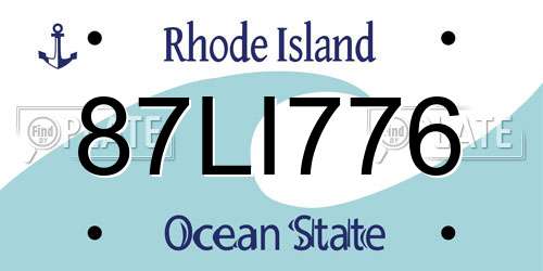 87LI776 Rhode Island License Plate