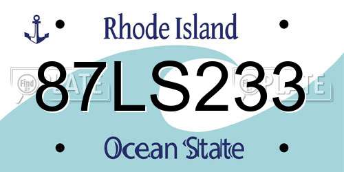 87LS233 Rhode Island License Plate