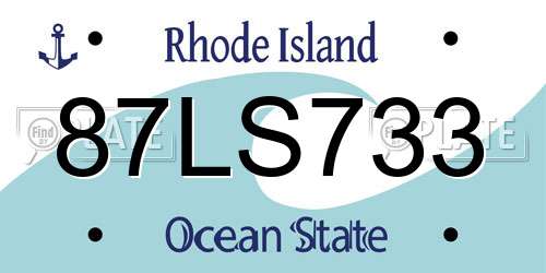 87LS733 Rhode Island License Plate