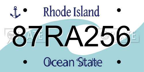 87RA256 Rhode Island License Plate