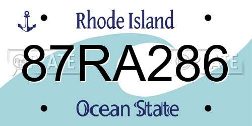 87RA286 Rhode Island License Plate