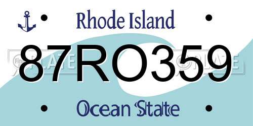 87RO359 Rhode Island License Plate