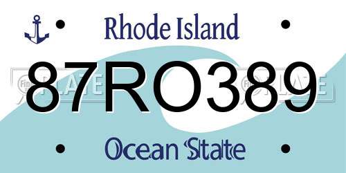 87RO389 Rhode Island License Plate