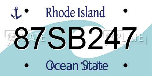 87SB247 Rhode Island License Plate
