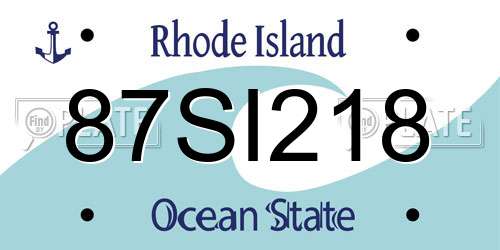 87SI218 Rhode Island License Plate