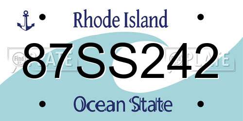87SS242 Rhode Island License Plate