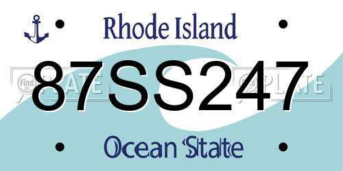 87SS247 Rhode Island License Plate