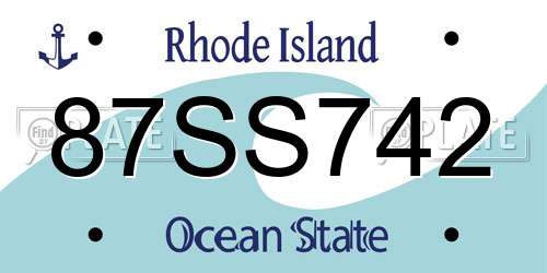 87SS742 Rhode Island License Plate