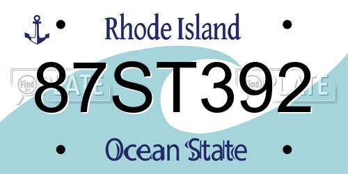 87ST392 Rhode Island License Plate