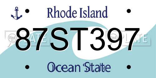 87ST397 Rhode Island License Plate