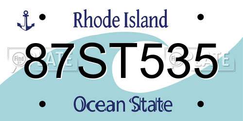 87ST535 Rhode Island License Plate