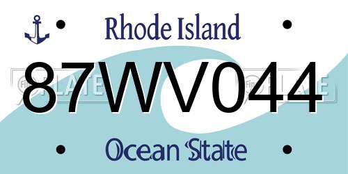 87WV044 Rhode Island License Plate
