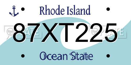 87XT225 Rhode Island License Plate