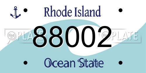 88002 Rhode Island License Plate