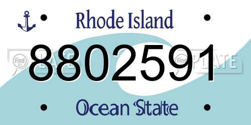 8802591 Rhode Island License Plate