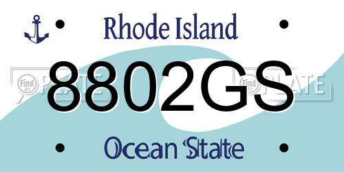 8802GS Rhode Island License Plate