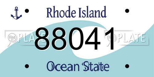 88041 Rhode Island License Plate