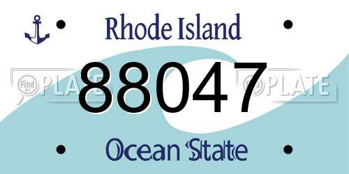 88047 Rhode Island License Plate