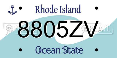 8805ZV Rhode Island License Plate