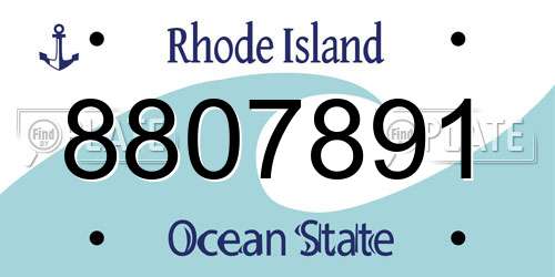 8807891 Rhode Island License Plate