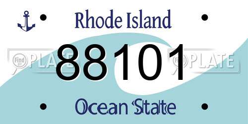 88101 Rhode Island License Plate