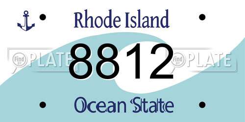 8812 Rhode Island License Plate