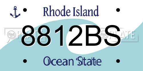 8812BS Rhode Island License Plate