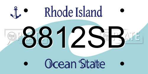 8812SB Rhode Island License Plate
