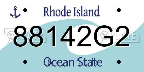 88142G2 Rhode Island License Plate