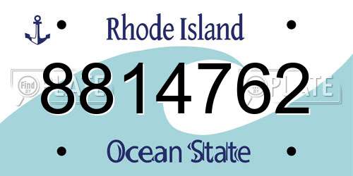 8814762 Rhode Island License Plate