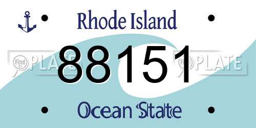 88151 Rhode Island License Plate