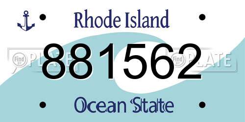 881562 Rhode Island License Plate
