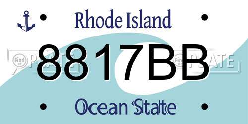 8817BB Rhode Island License Plate