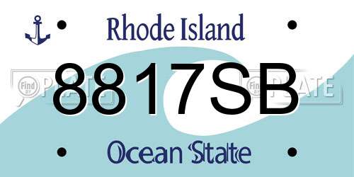 8817SB Rhode Island License Plate