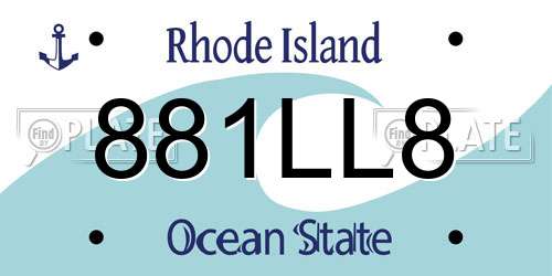881LL8 Rhode Island License Plate