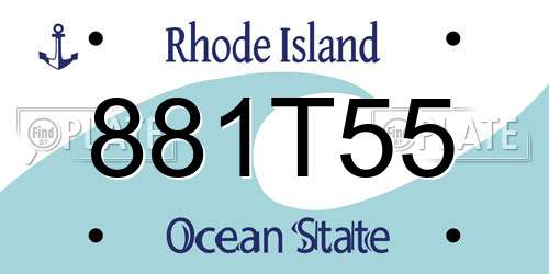881T55 Rhode Island License Plate