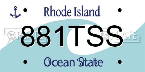 881TSS Rhode Island License Plate