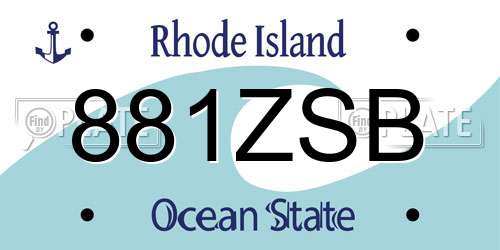 881ZSB Rhode Island License Plate