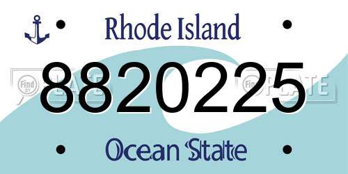 8820225 Rhode Island License Plate