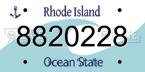 8820228 Rhode Island License Plate