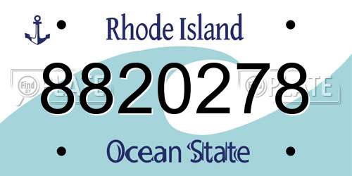 8820278 Rhode Island License Plate
