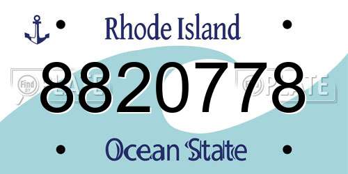 8820778 Rhode Island License Plate