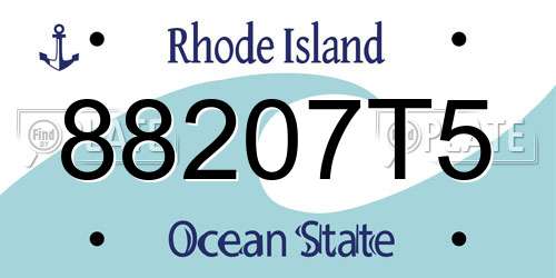 88207T5 Rhode Island License Plate